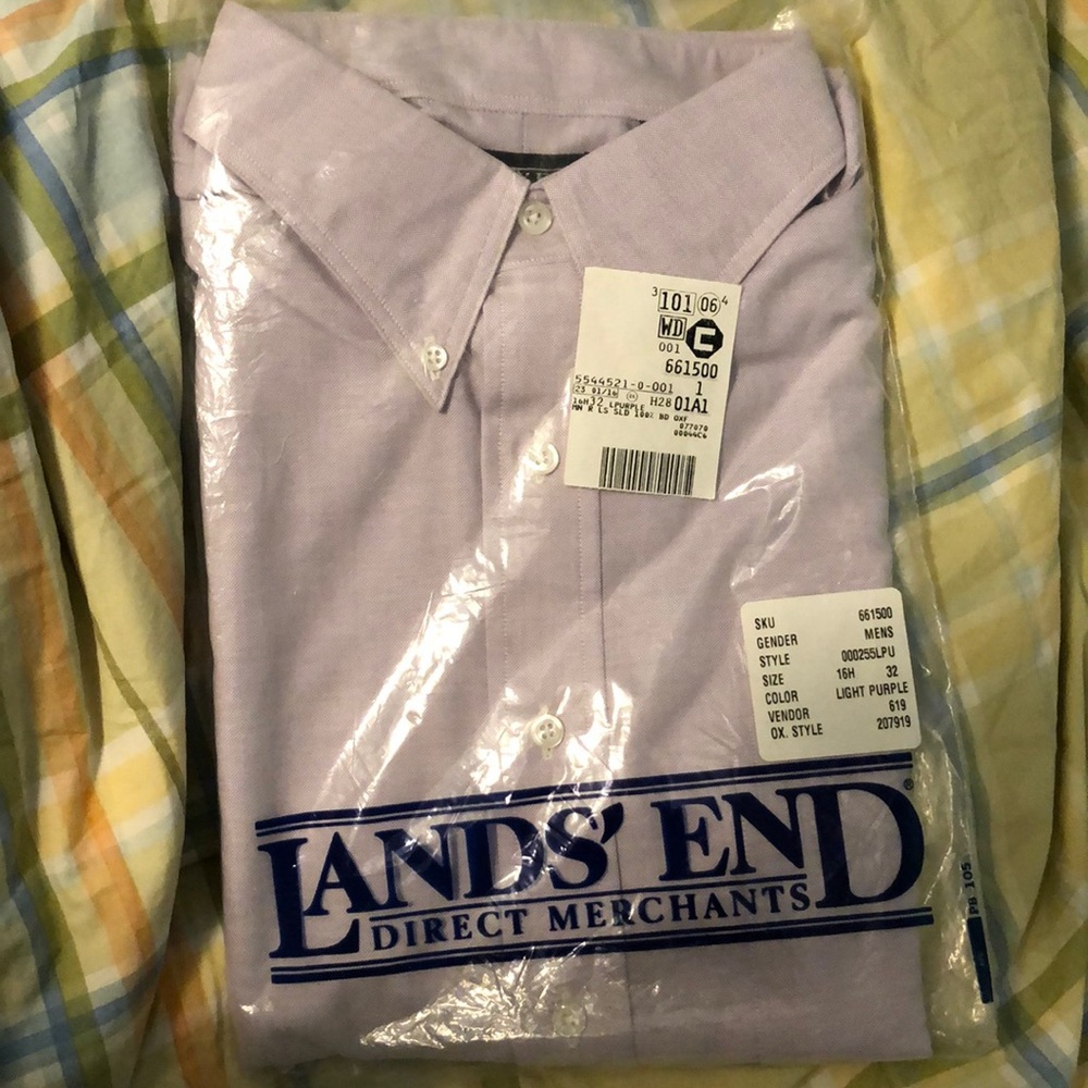 Lands’ End long Sleeve Dress Shirt. NWT